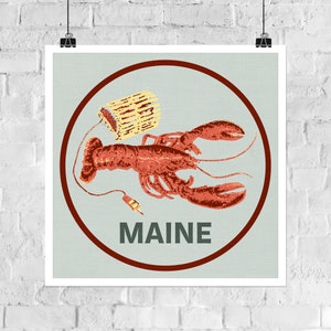 Maine Lobster 8x8in Giclee Print