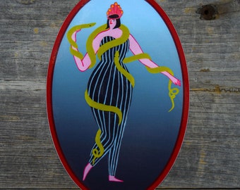 Snake lady Vinyl Sticker