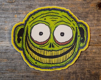 Creepy Kid Face Vinyl Sticker