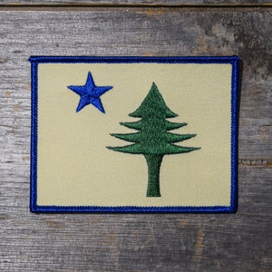 Maine 1901 Flag 3x4in Embroidered Patch