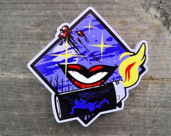 SALE!!! Night Terror Vinyl Sticker, Zach Cunningham Design