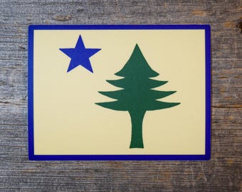 Maine 1901 Flag Vinyl Sticker