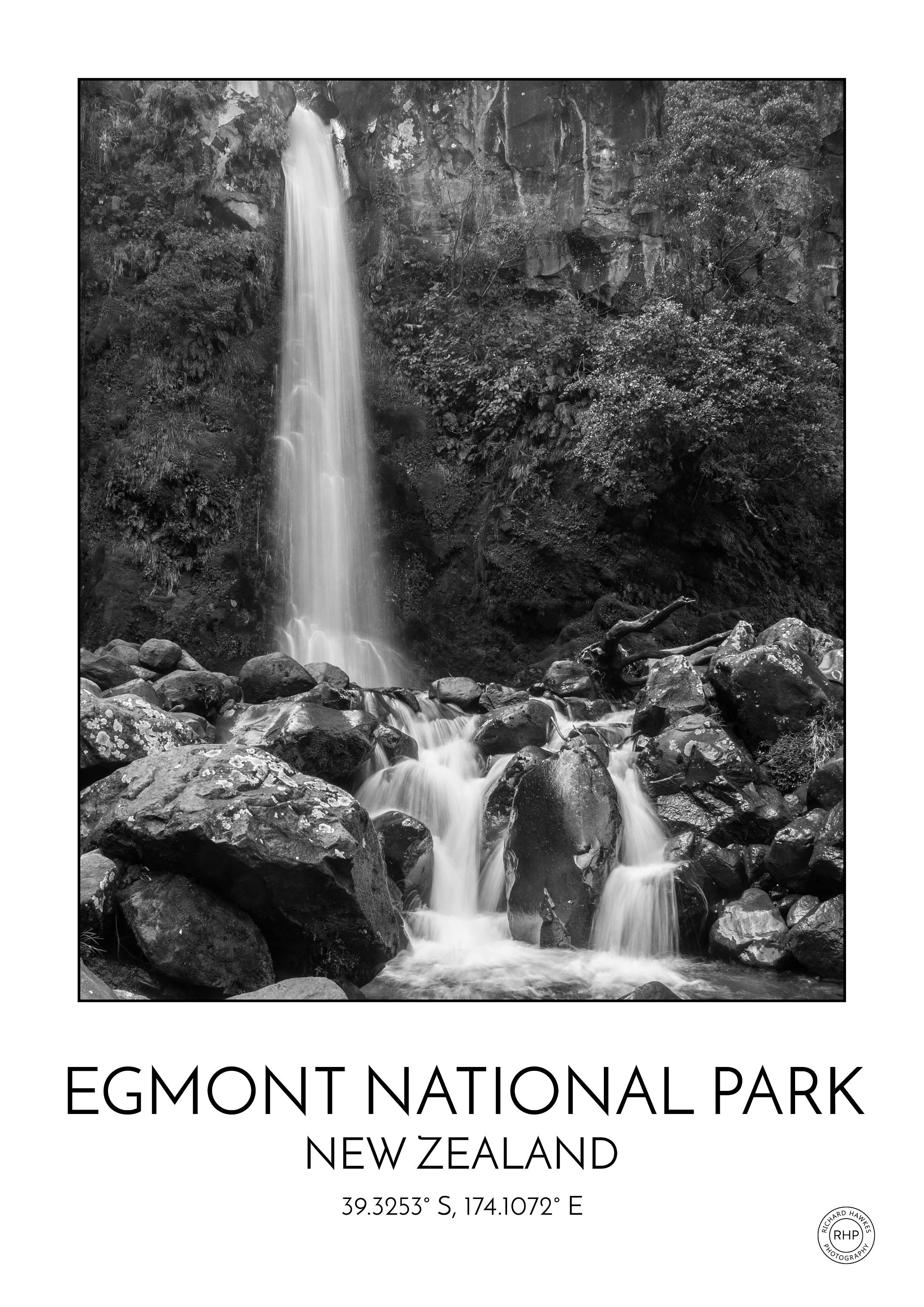 Coordinates Location Poster Egmont National Park New Etsy México