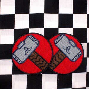 Thor's Hammer Embroidery Patch - Iron-On Patch - 3-Inch Embroidery Patch | Superhero Patch