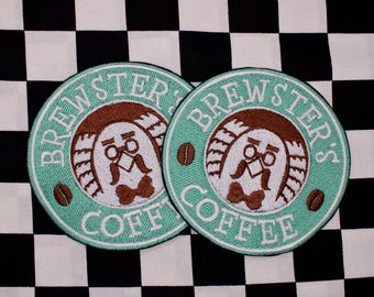 Bird Brew Coffee Embroidery Patch | 4-Inch Iron-On