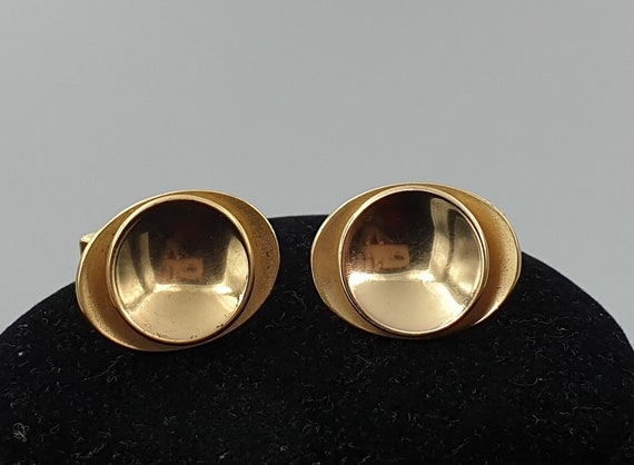 Vintage sterling silver-gold plated cufflinks/cuf… - image 1