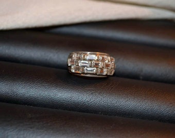 Sterling Silber Ring mit Strass/Silber Ring/Vintage Silber Ring/Strass Ring