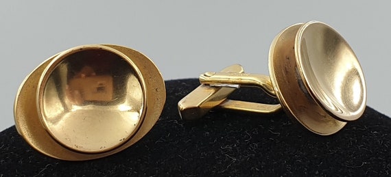 Vintage sterling silver-gold plated cufflinks/cuf… - image 3