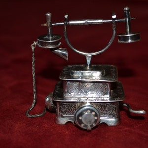 Vintage sterling silver decorative telephone/ silverware/ vintage silver/ home decor