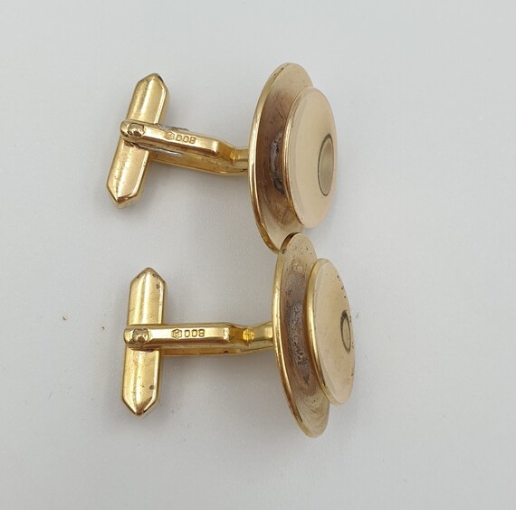 Vintage sterling silver-gold plated cufflinks/cuf… - image 2