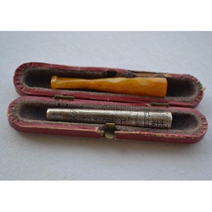 Portasigarette vintage in argento sterling e ambra / portasigarette vintage / regali vintage / pipe da collezione