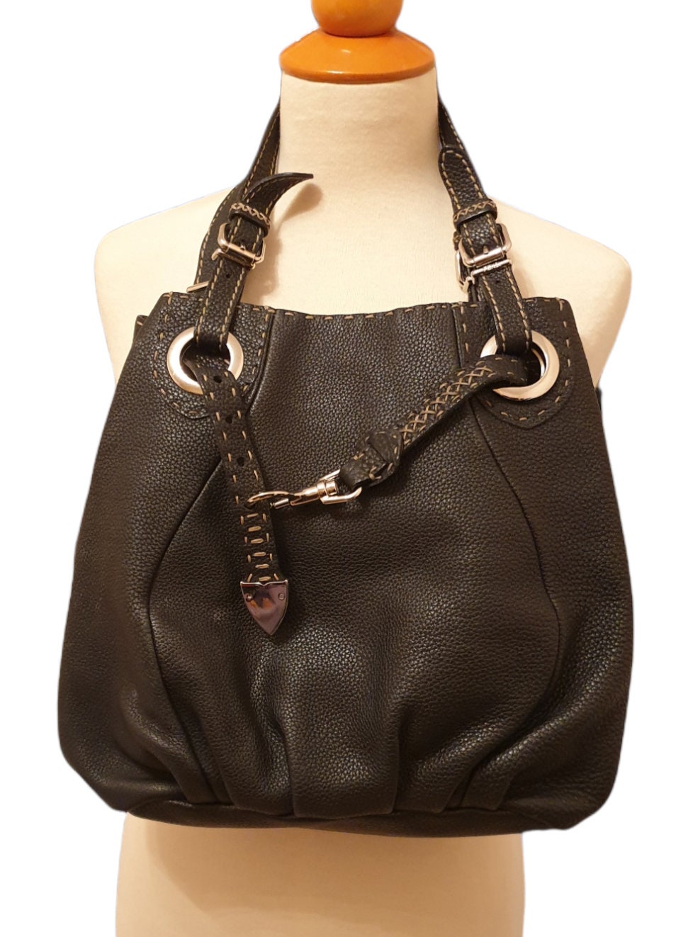 Vintage Leather Fendi Selleria Handbag Vintage Handbag Fendi Selleria Handbag Vintage Fendi