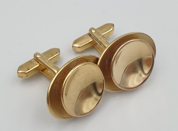 Vintage sterling silver-gold plated cufflinks/cuf… - image 4