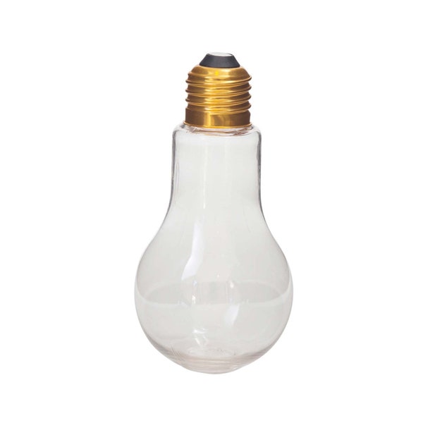 Fillable Light Bulb, Candy Container, Gold, Plastic, 100 ML, 1" W x 4.9" L, 24 Pk, 5.5 Oz, Clear, Twist Off Cap, Fake Lightbulb, Jar