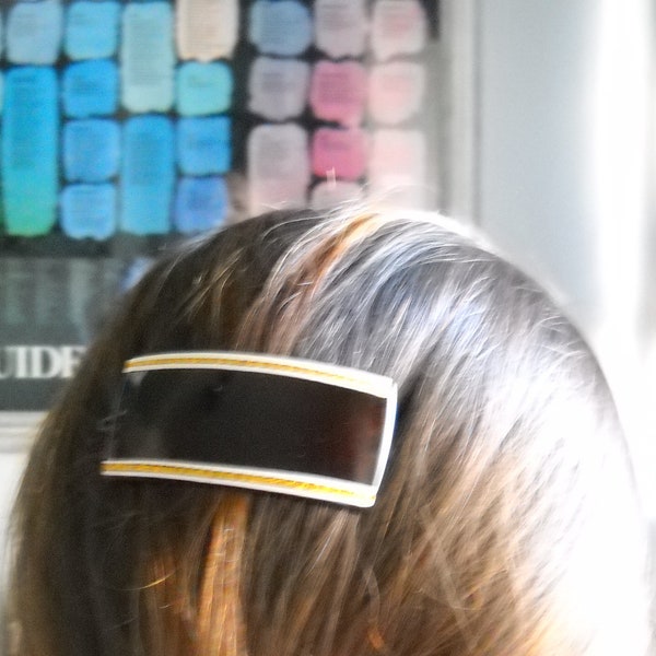 Barrette à Pique Vintage - Style Rétro, Couleur Marron - Occasion Très Bon état