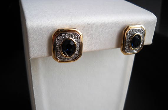 80s Austrian Clip on Earrings; Rectangular Shape;… - image 5