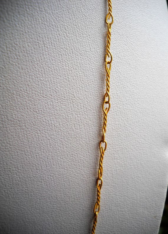 Early 70's Long Chain Necklace. A Gold Plated Bra… - image 3