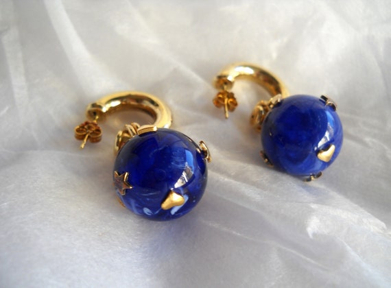 Early 90s Italian hoop earrings "Fraboso". Stud h… - image 6