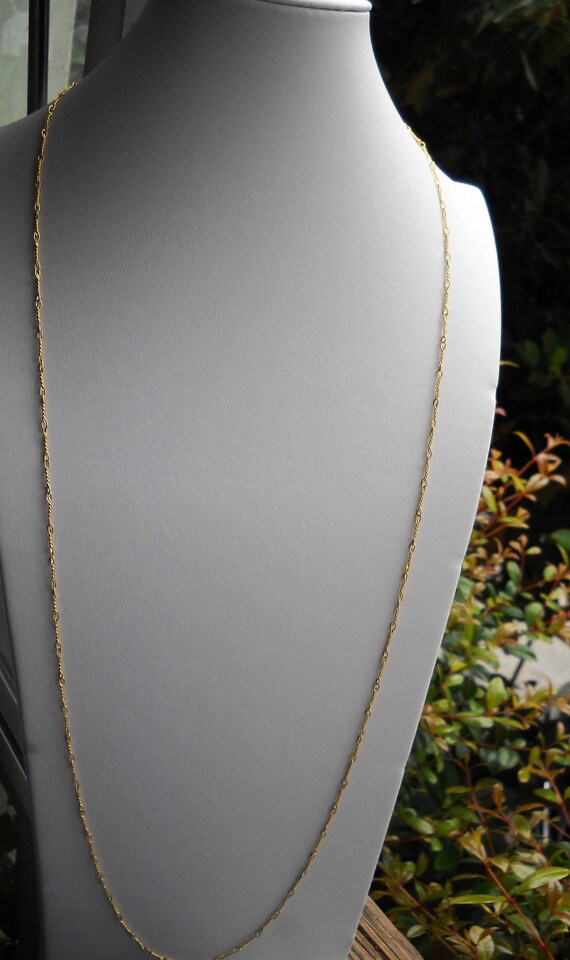 Early 70's Long Chain Necklace. A Gold Plated Bra… - image 2
