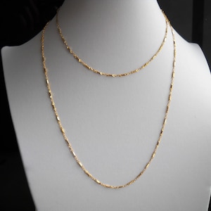 Early 80&#39;s German Chain Necklace. A Soldered Gold Plated Brass Link Chain. Length, see variations.