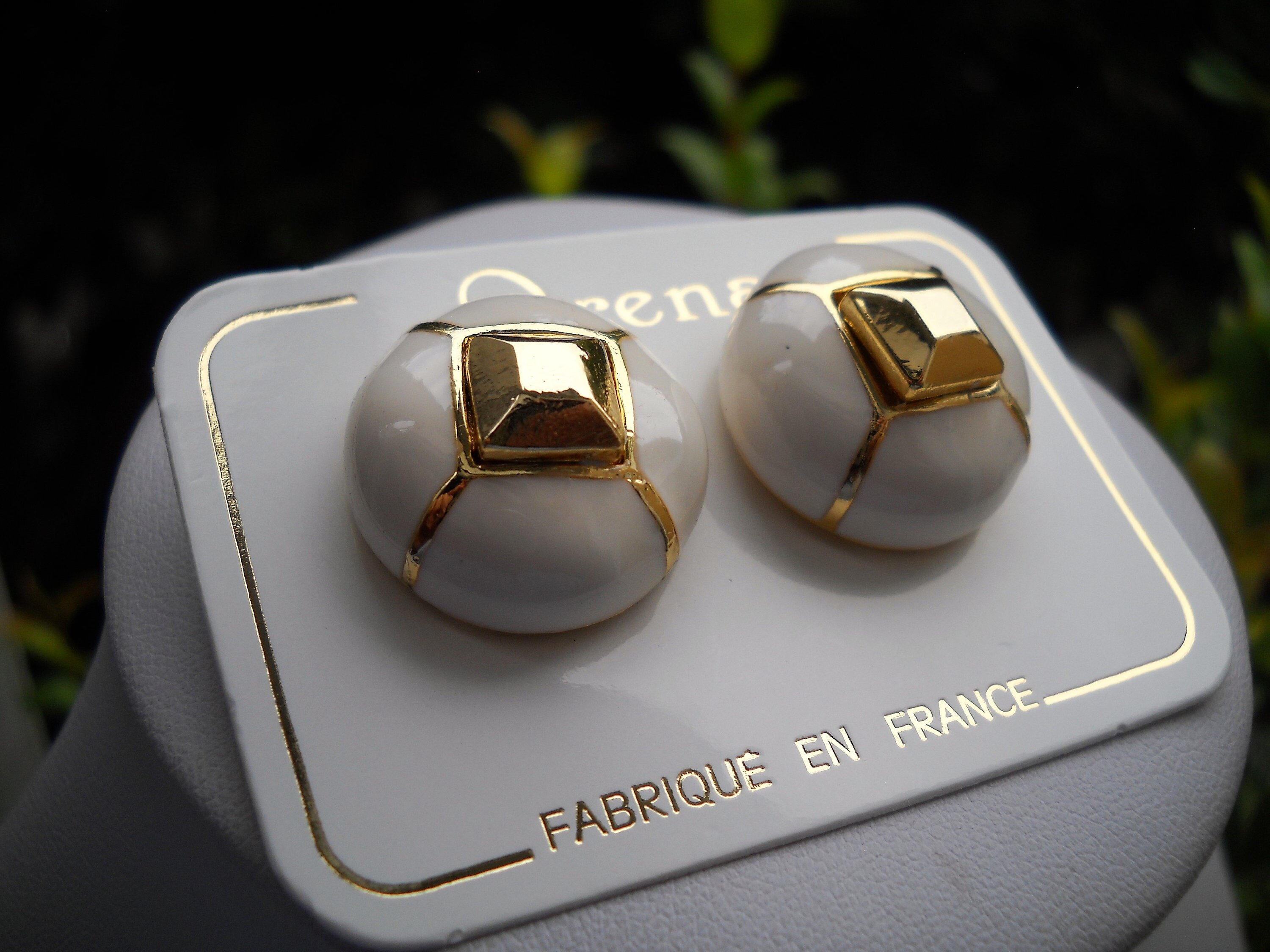 Boucles D'oreilles Vintage Années 70 En Argent Ou Métal - Marque Orena - Occasion