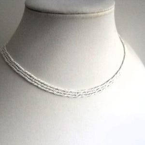 Early 80's German Chain Necklace. An unsoldered Silver Plated Brass Cable Chain Double cable - Round. Length 110cm/ 43in or see variations. image 1