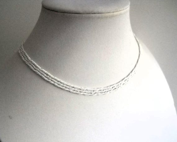 Early 80's German Chain Necklace. An unsoldered Silver Plated Brass Cable Chain Double cable - Round . Length 110cm/ 43in or see variations.