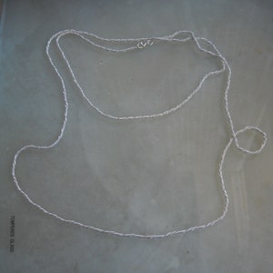 Early 80's German Chain Necklace. An unsoldered Silver Plated Brass Cable Chain Double cable - Round. Length 110cm/ 43in or see variations. image 11
