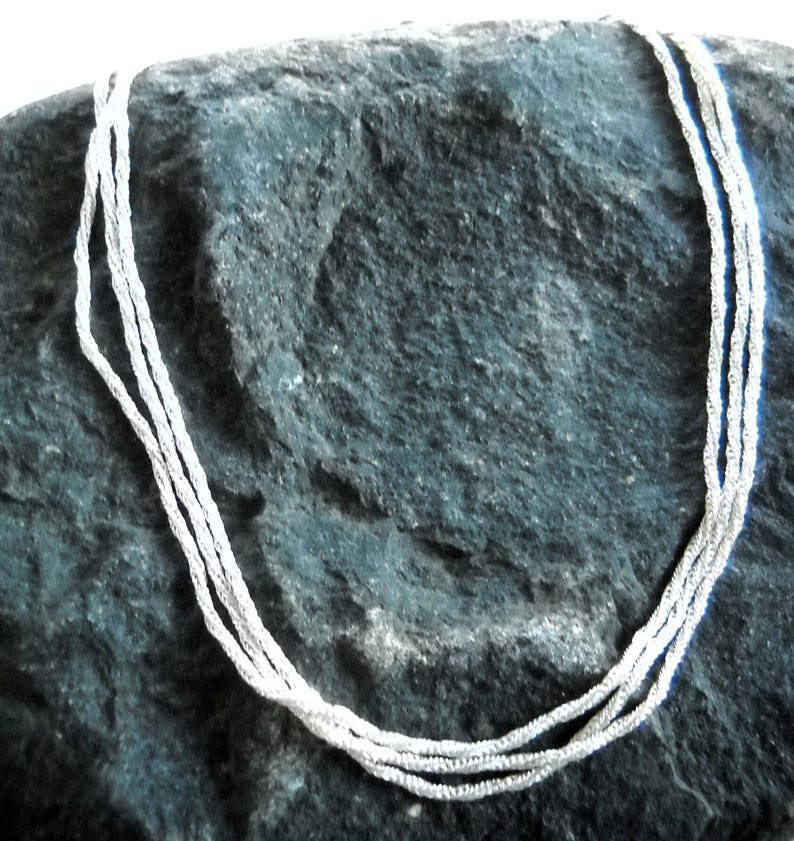 Early 80's German Chain Necklace. An unsoldered Silver Plated Brass Cable Chain Double cable - Round. Length 110cm/ 43in or see variations. image 5