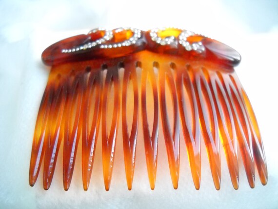 80s Handmade French Hair Combs Were Made of Turtle Lucite  display picture 3