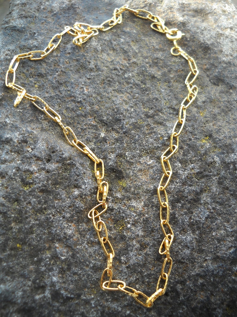 80's Chain Necklace. an Unsoldered Gold Plated Brass Cable Chain ...