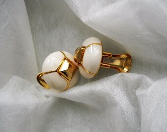 Boucles D'oreilles Vintage Années 70 En Argent Ou Métal - Marque Orena - Occasion