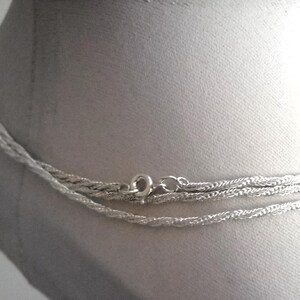Early 80's German Chain Necklace. An unsoldered Silver Plated Brass Cable Chain Double cable - Round. Length 110cm/ 43in or see variations. image 10