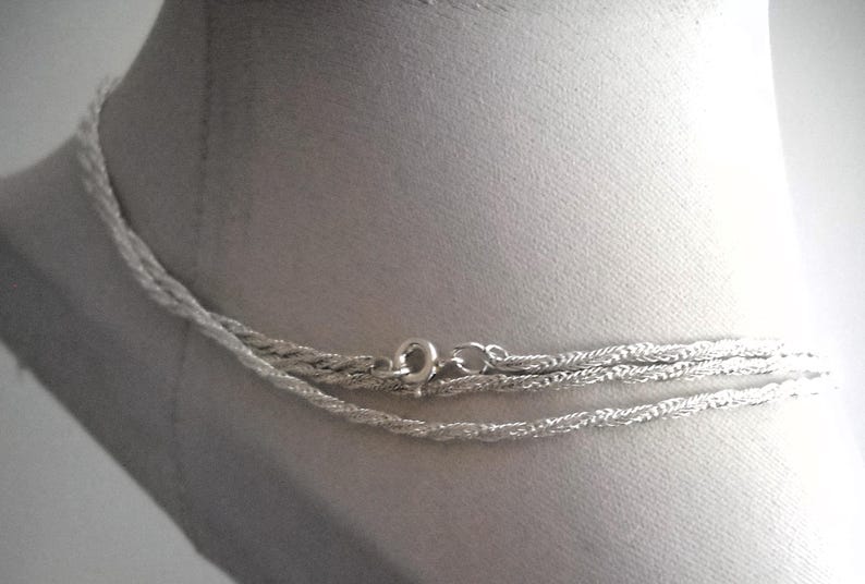 Early 80's German Chain Necklace. An unsoldered Silver Plated Brass Cable Chain Double cable - Round. Length 110cm/ 43in or see variations. image 10