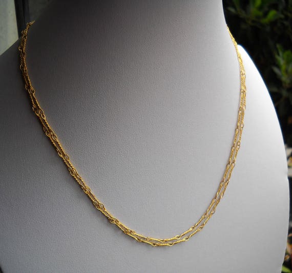 Early 70's Long Chain Necklace. A Gold Plated Bra… - image 7