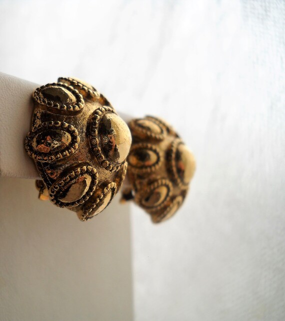 Paire De Clips Vintage Orena - Perles Et Doré, Occasion
