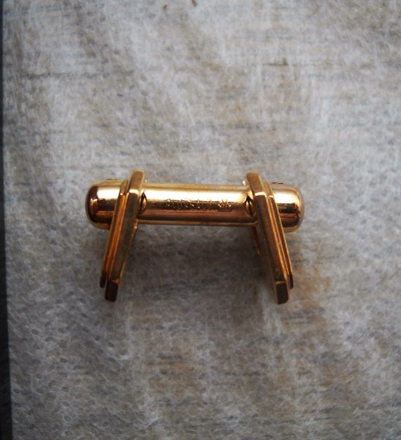 50s French JC  Cuff Links 18K Gold plated; square… - image 6