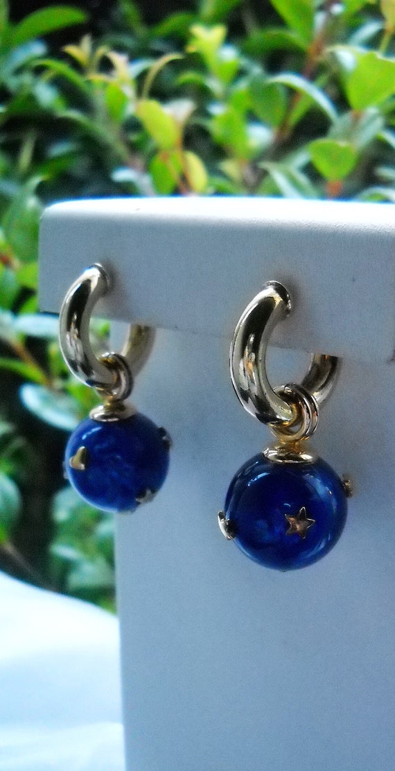 Early 90s Italian hoop earrings "Fraboso". Stud h… - image 4