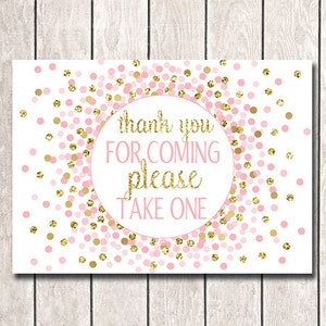 Gracias por venir por favor tome una señal fiesta decoración gracias signo cumpleaños signo chica cumpleaños rosa bebé ducha decoraciones 5x7 8x10