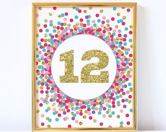 "Official 12 Pre Teen" Geburtstags-Banner | Roségold Glitzer Deko Für 12. Geburtstagsparty