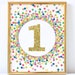 Number 1 Sign Printable Rainbow and Gold 1st Birthday Party Decorations ...
