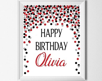 Happy Birthday Banner Printable Banner Party Favors - Etsy