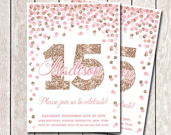 15th Birthday Invitation - Etsy