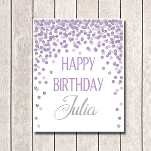 Happy Birthday Sign Personalized Girl Birthday Party Sign Girl Birthday ...