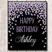 Personalized Happy Birthday Sign Purple and Silver Birthday Party ...