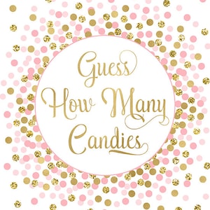 Guess How Many Candies Game Printable Girl Baby Shower Guessing Game ...
