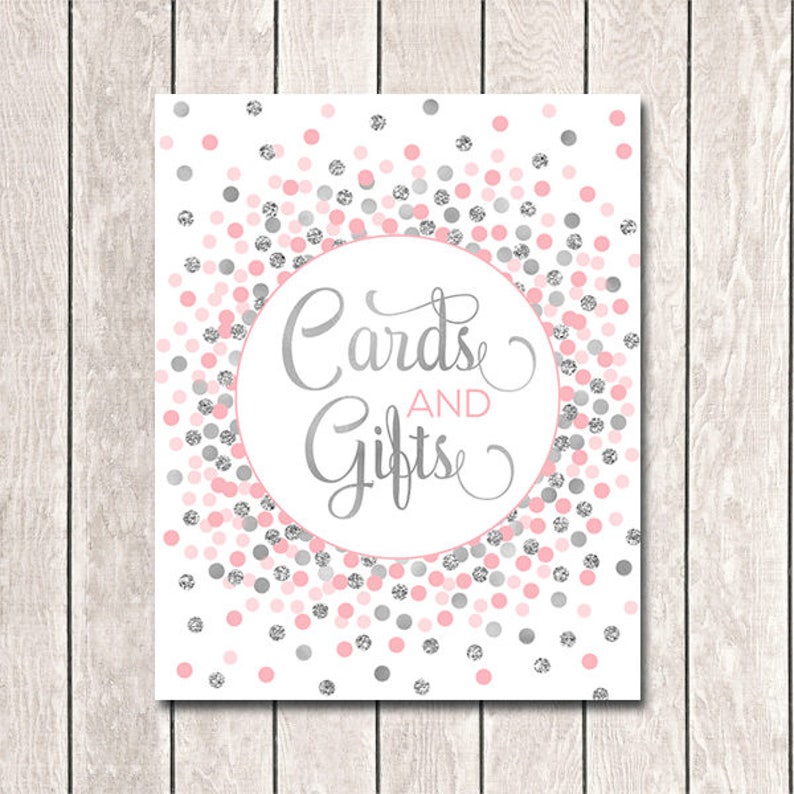 Cards and Gifts Sign Printable Baby Shower Bridal Shower - Etsy