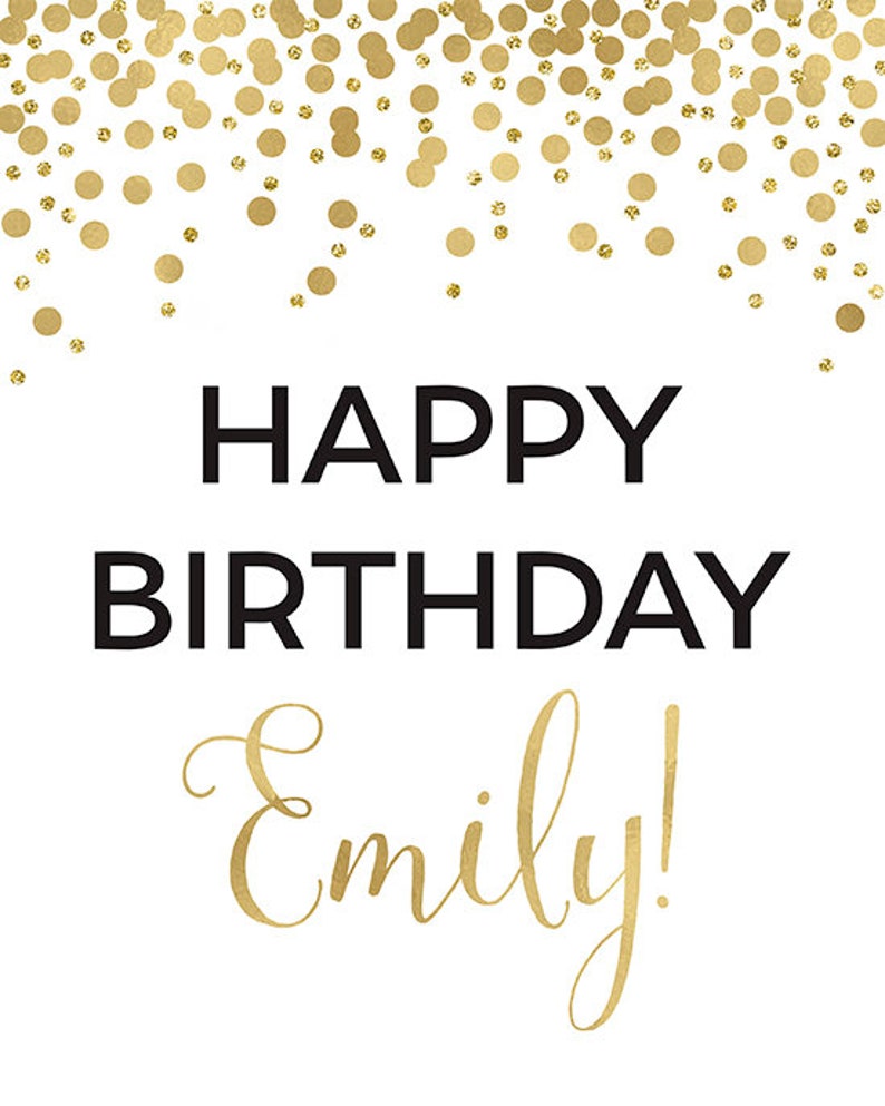 Happy Birthday Sign Printable Birthday Party Sign Gold | Etsy
