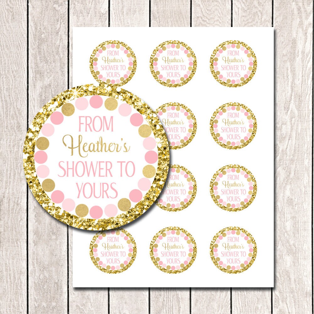 From My Shower To Yours Tags Printable Pink And Gold Baby Etsy