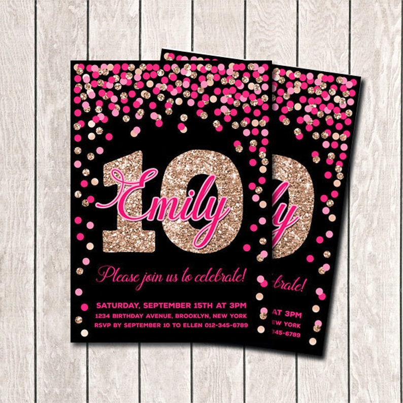 10th Birthday Invitations for Girl Birthday Invites Printable | Etsy